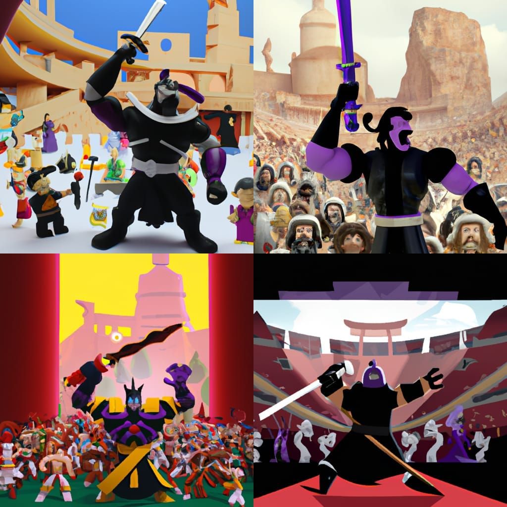 Samurai Jack Battles Thanos with Lightsaber