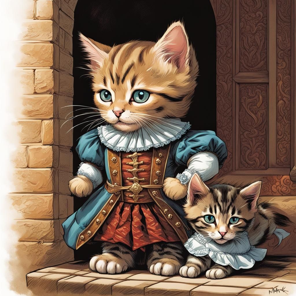 Tabby Kittens Recreate Romeo and Juliet in Tudor Style