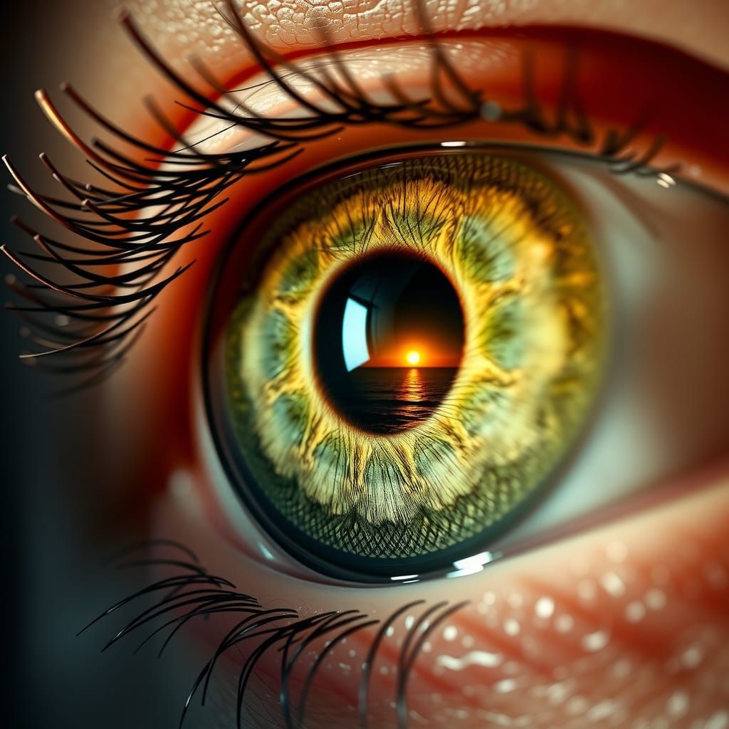 Detailed Photorealistic Close-up of a Human Eye