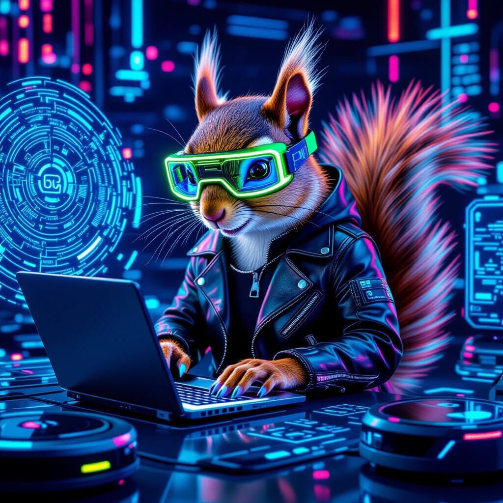 Tech-Savvy Squirrel Hacking a Smart Home