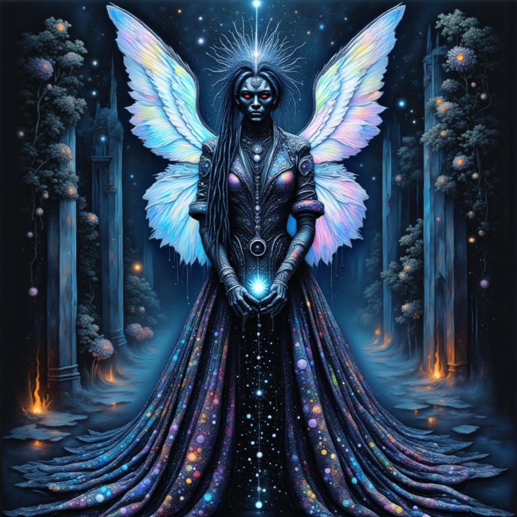 Glowing Fairy Alien Ghost in Goth Style