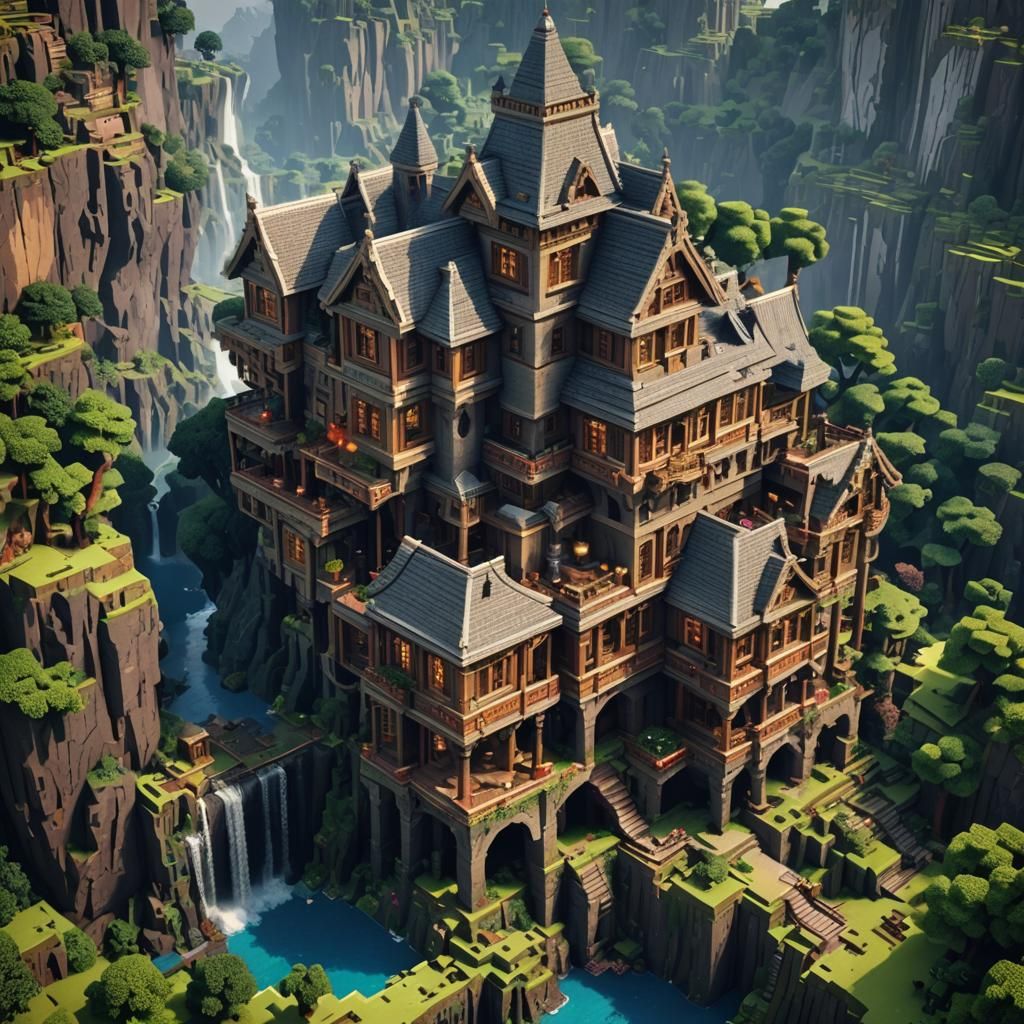 Epic Minecraft House: Digital Matte Painting