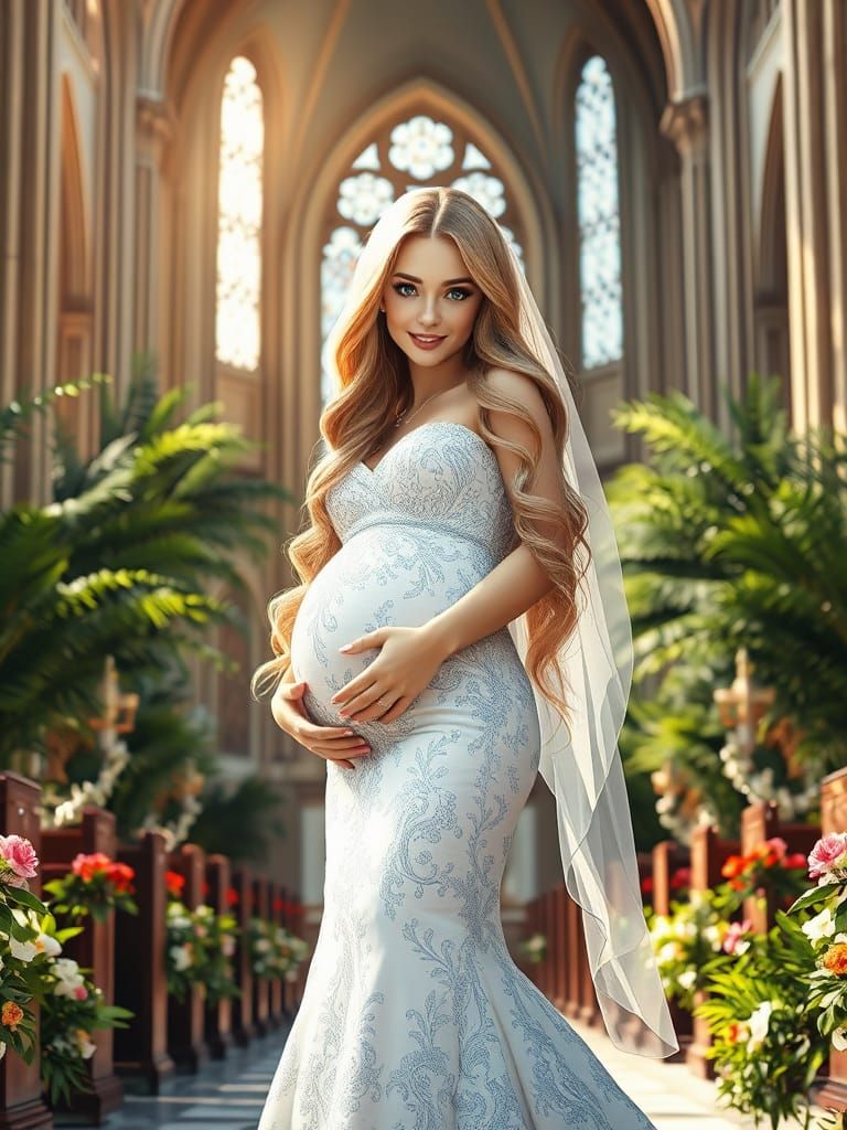 Bride Exchanges Vows in Whimsical Anime-Inspired Church Scen...