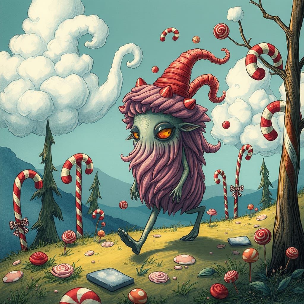 Whimsical Fantasy Landscape with Golliwomp and Cotton Candy ...
