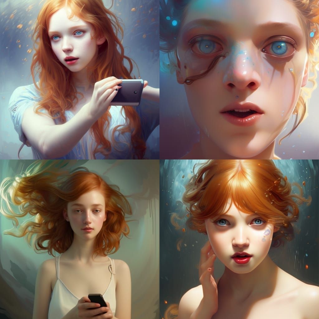 Selfie Portrait in Art Nouveau Digital Style