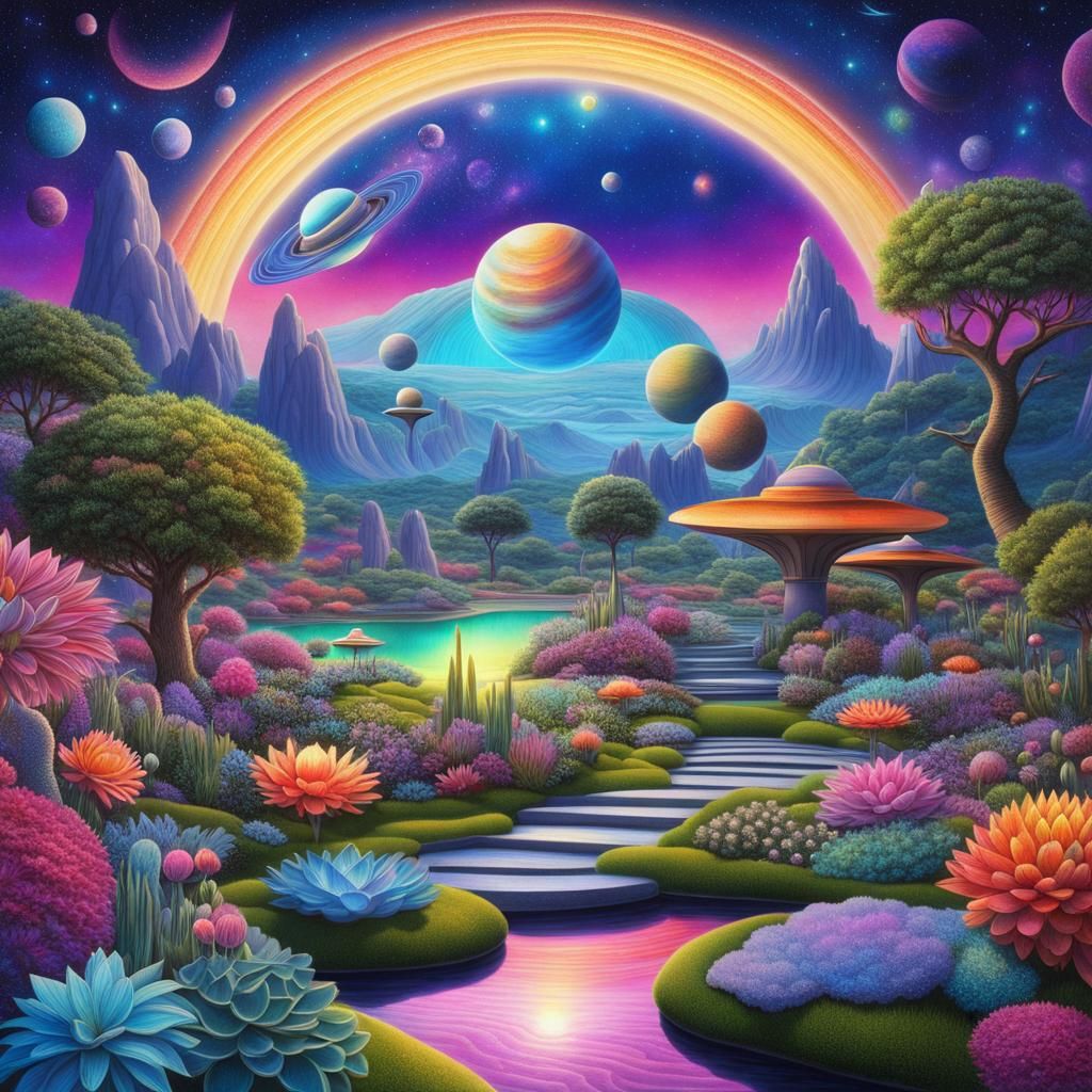 futuristic zen garden