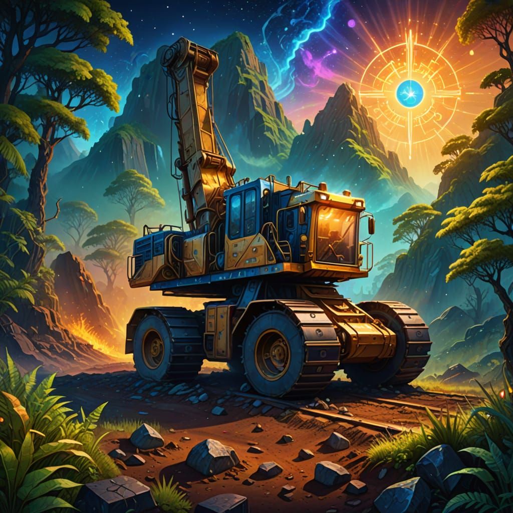Cosmic Mining Excavation: A Digital Masterpiece