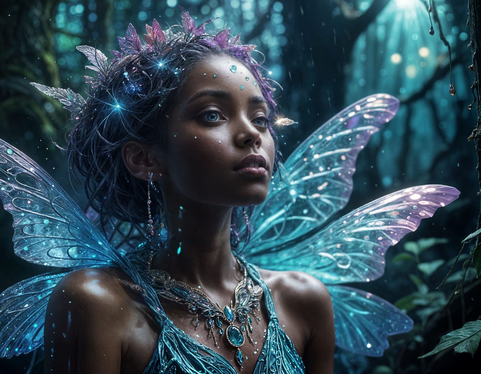 African Fairy Shines in Vibrant Aquatic Forest
