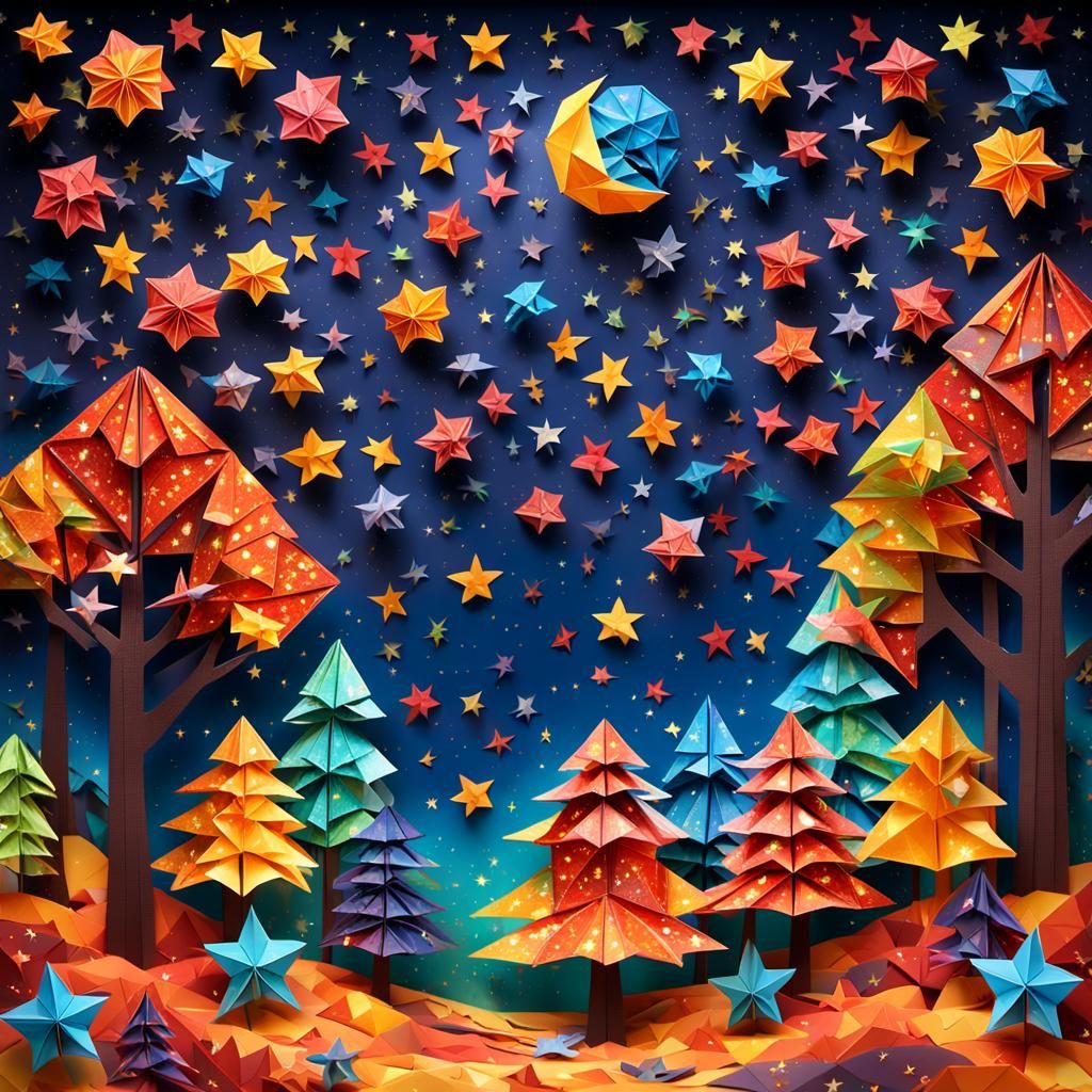 Origami Forest Unveils Twinkling Starry Sky