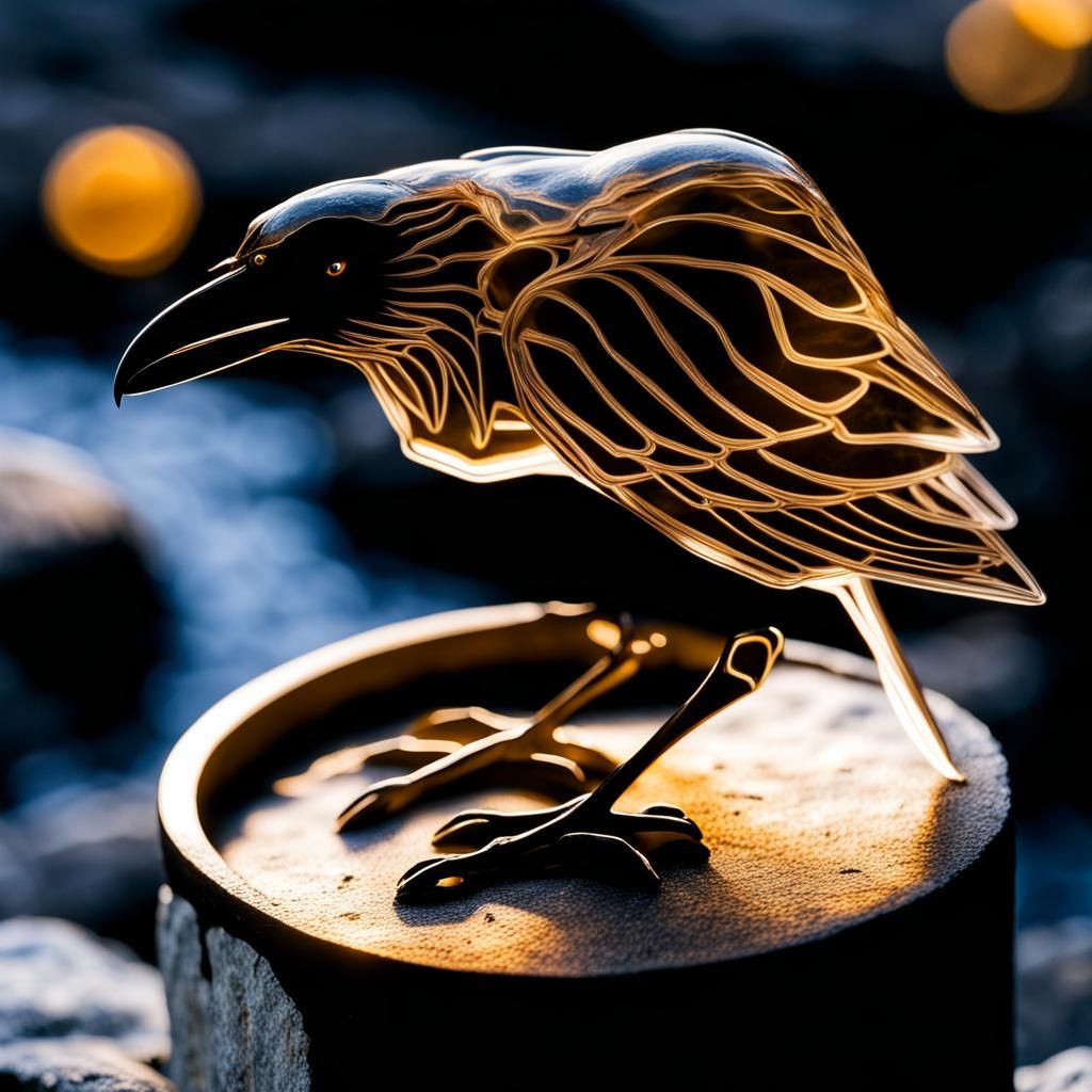 A golden raven