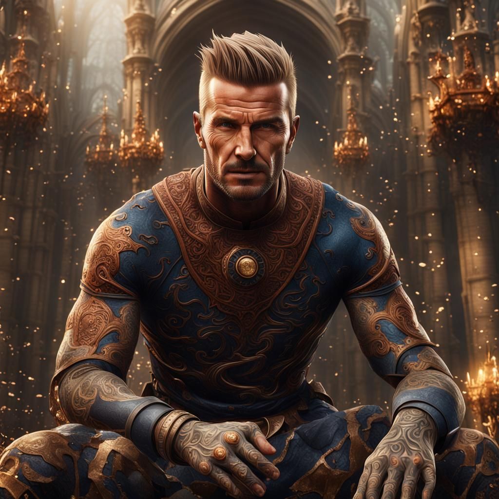 David Beckham: Detailed Matte Painting in Deep Color