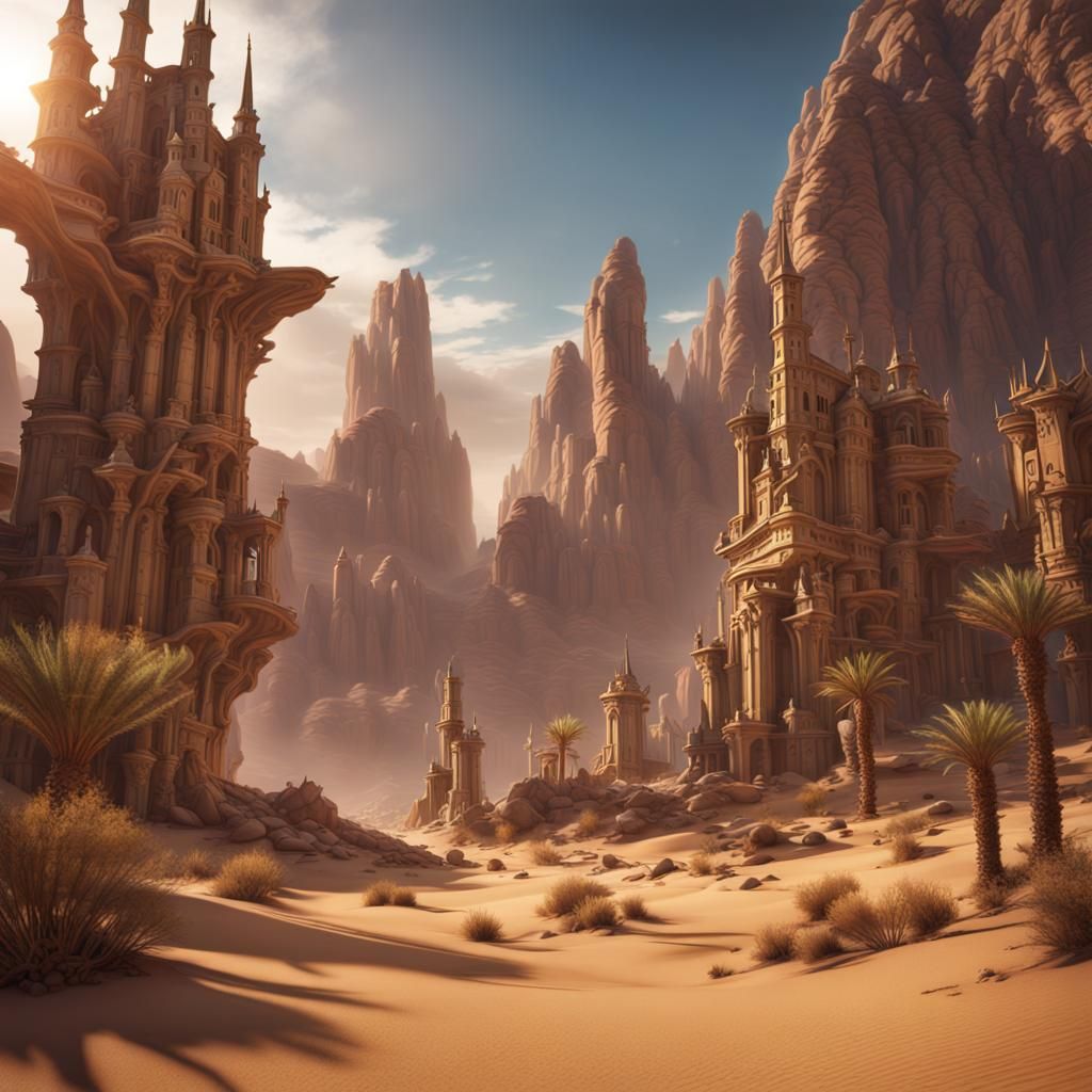 Fantastical Desert Kingdom Concept Art