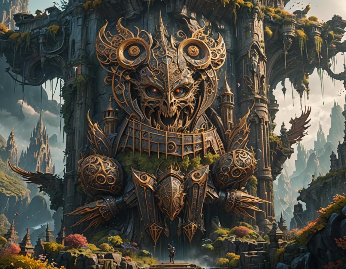 Fantastical Demon Castle Concept Art in Deep Color