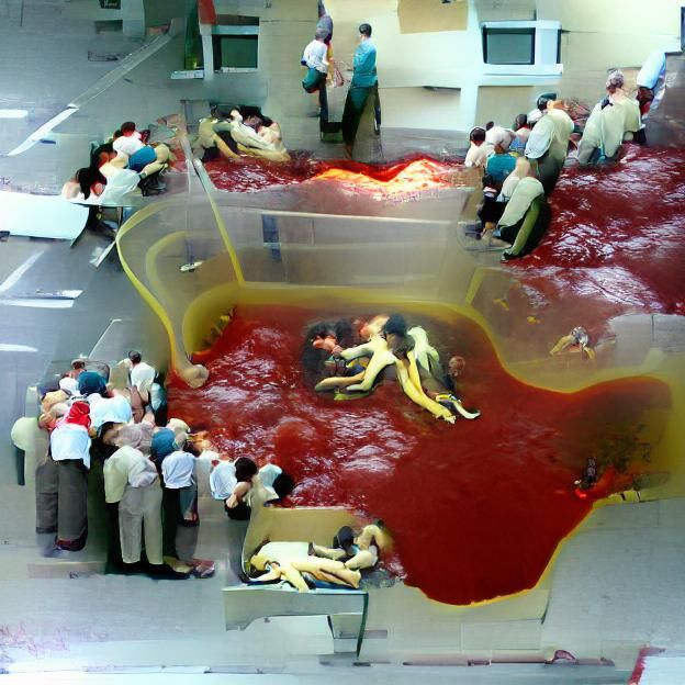 Disturbing Dissolution: Figures in a Crimson and Yellow Pool