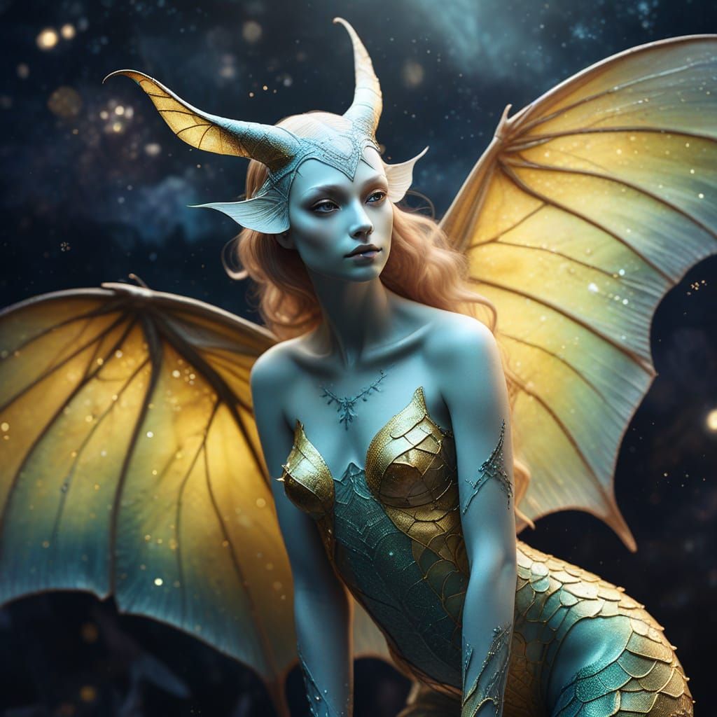 Surreal Hybrid Creature in Ethereal Watercolor Style