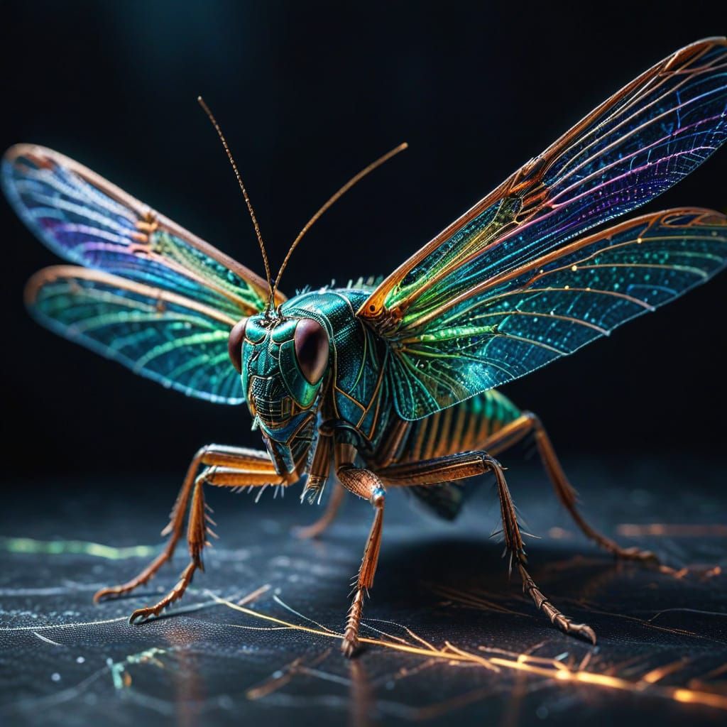 Thread Locust Macro Photography in Jewel Tones
