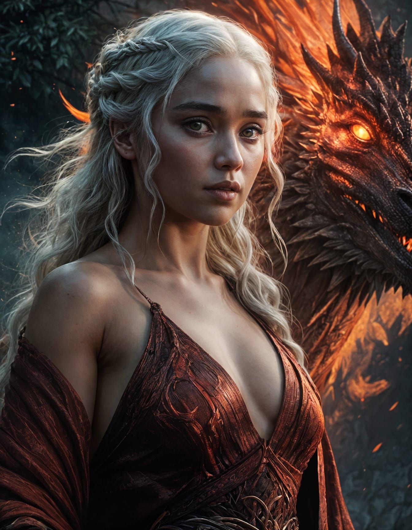 Elegant Daenerys Targaryen Digital Painting