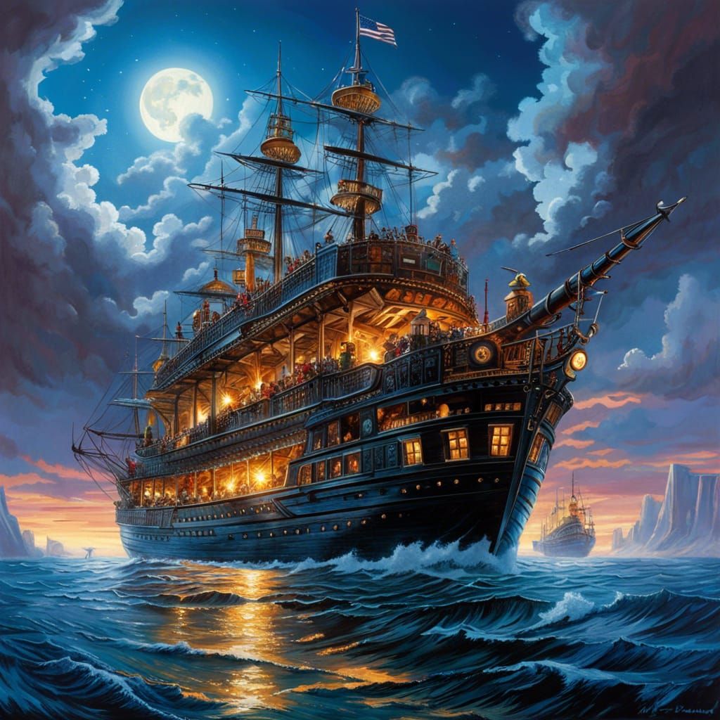 Ship of Fools in Epic Storm, Comic Book Art
