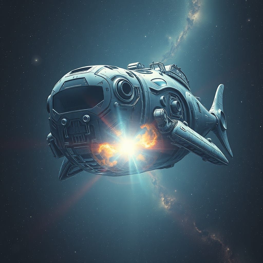 Biomechanical Leviathan in Space Concept Art
