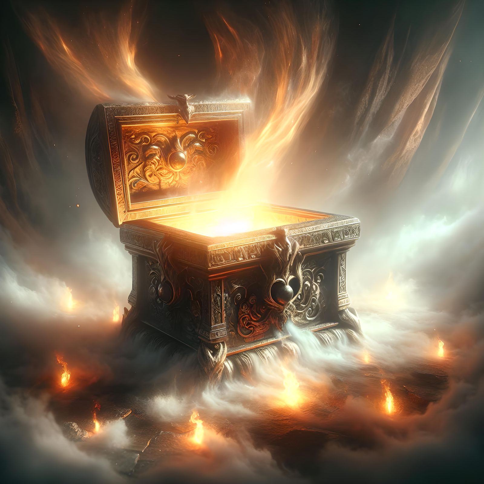 Pandora's Box in Ethereal Romanticism Style