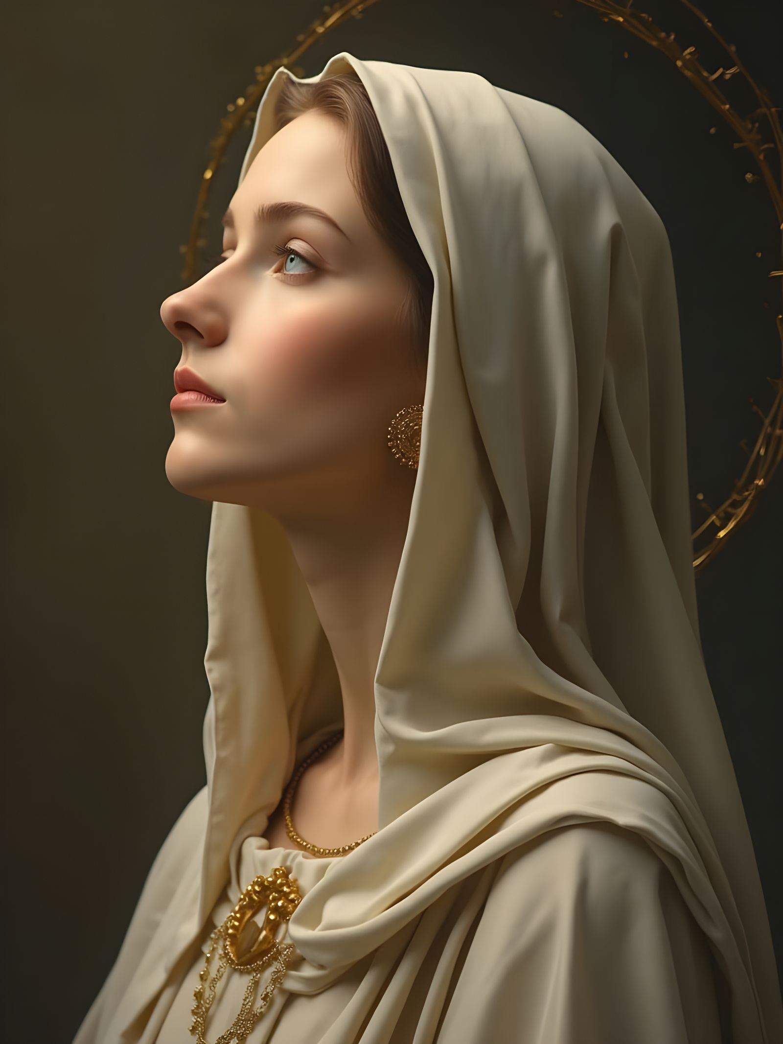 Breathtaking Ultra-Realistic Portrait of Mary of Nazareth