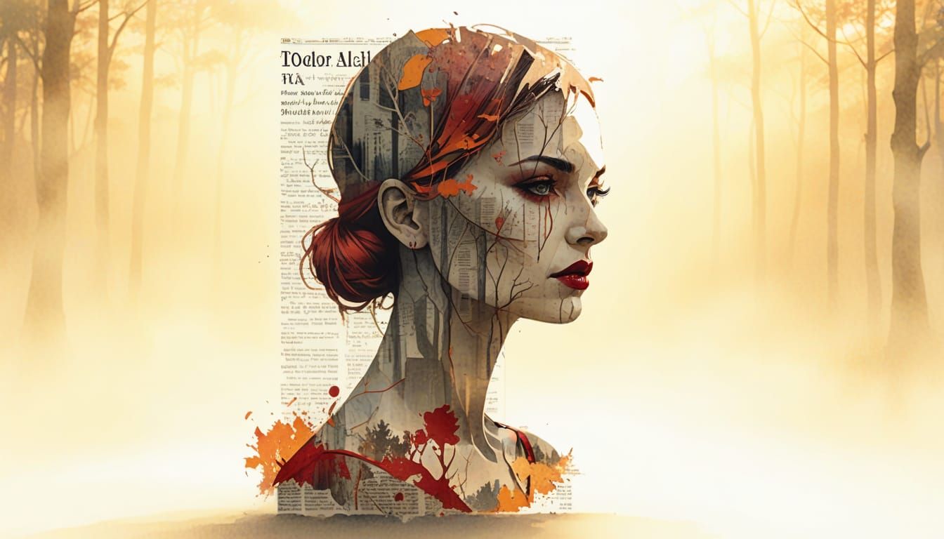 Vibrant Papercut Woman in Comic Book Style