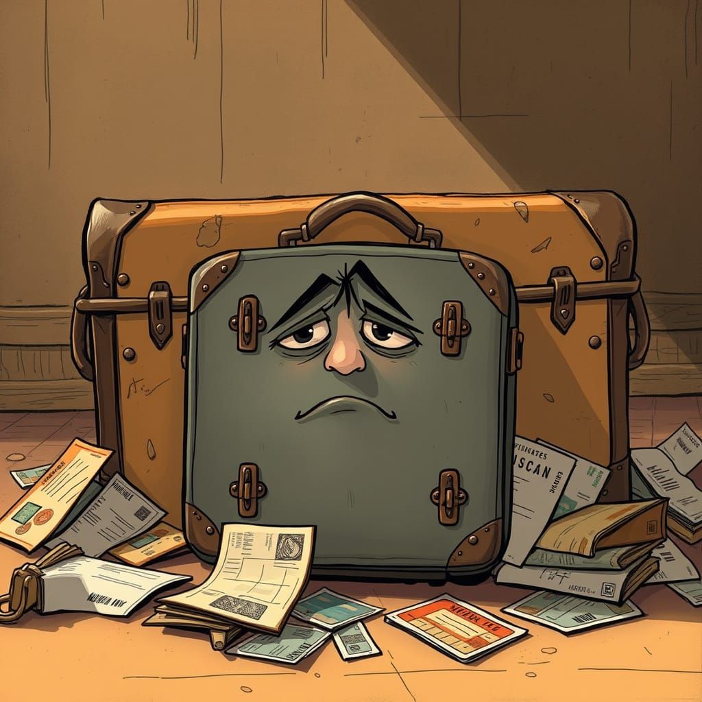 Distraught Suitcase Carries Emotional Baggage in Whimsical, ...