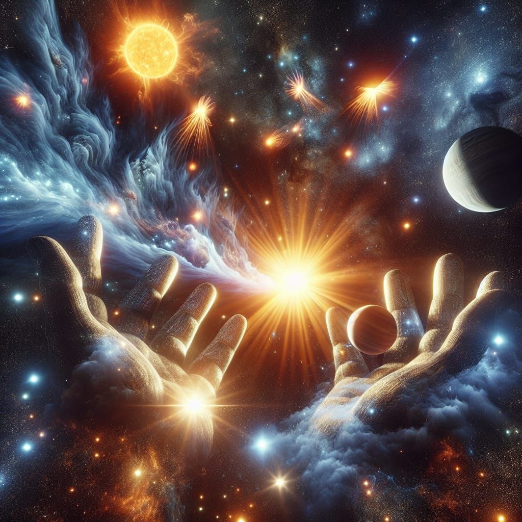 Cosmic Hands Cradle a Solar System