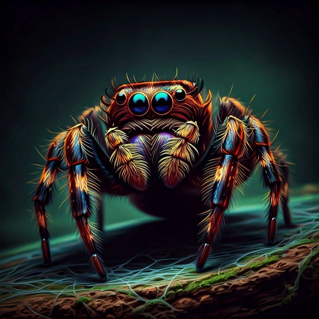 Spider with Human Eyes: Detailed Fantasy Art