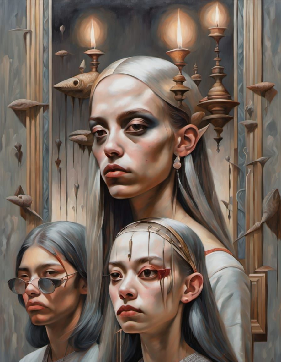 Ethereal Nighttime Scene in Warm Golden Light