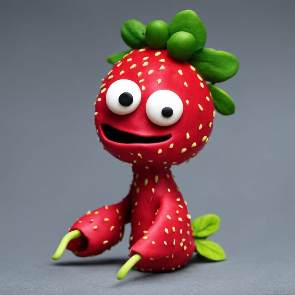 Liitle Claymation Strawberry Creature.