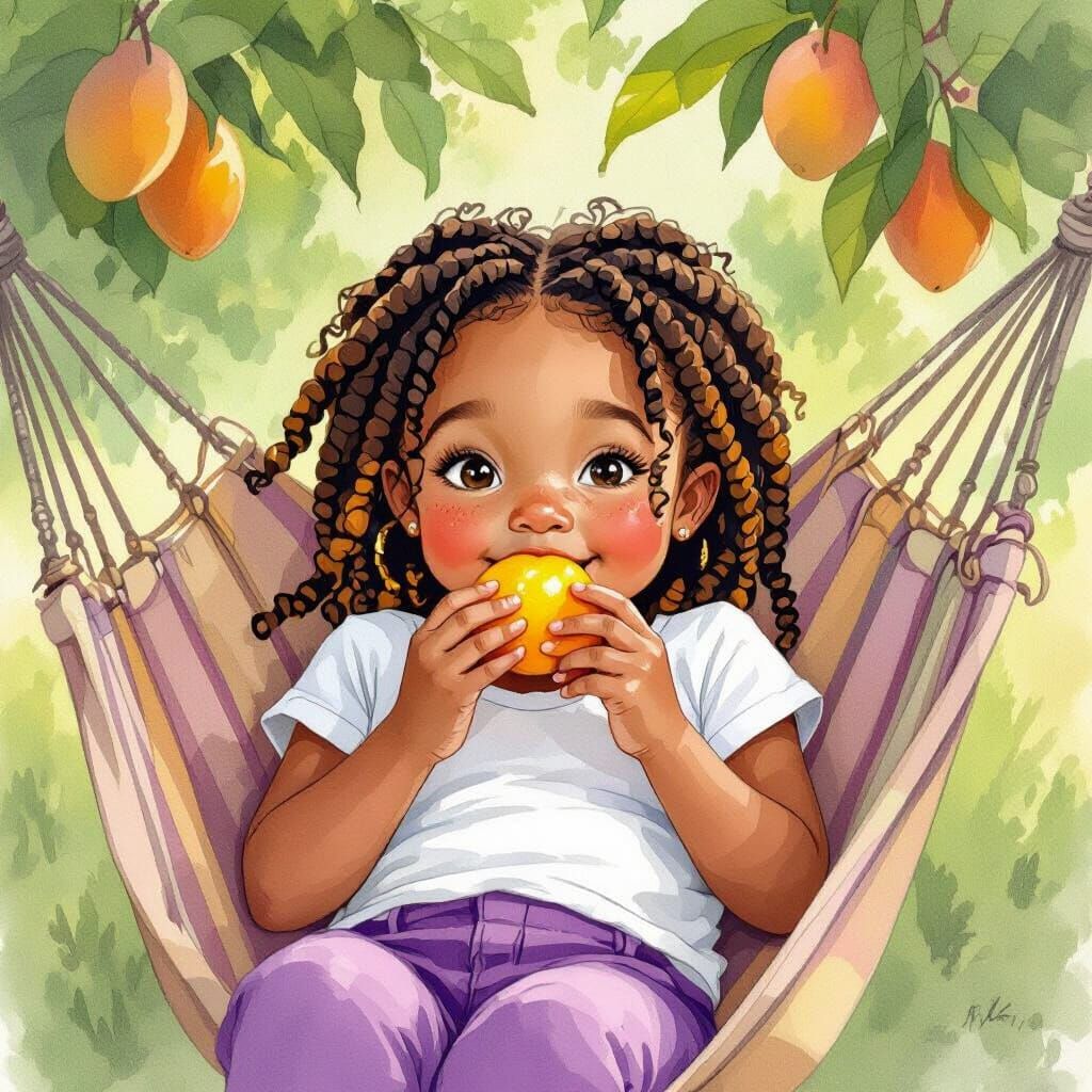 Girl in Hammock: A Wet-on-Wet Watercolor Painting