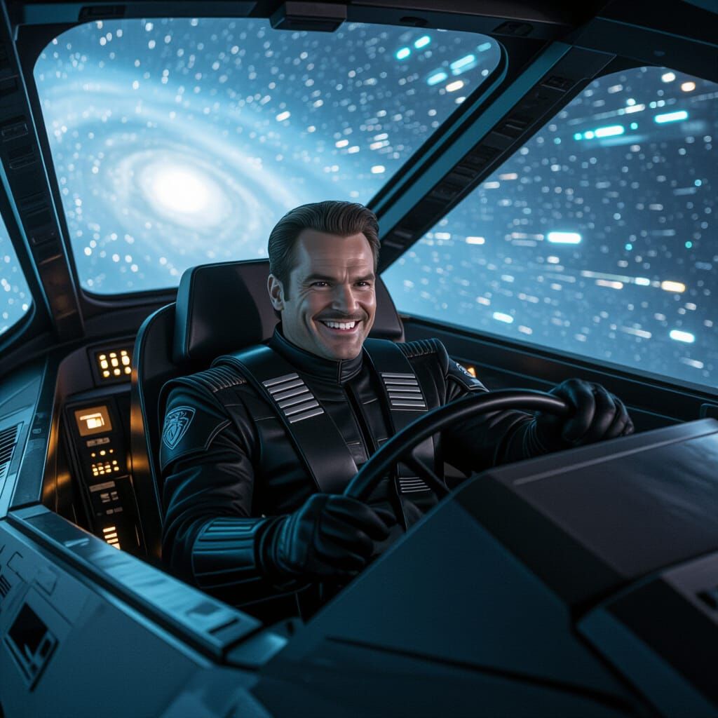 Gothic Space Captain Navigates Galaxy With Joy