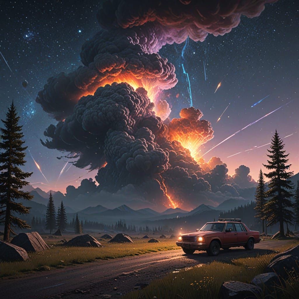 Ethereal Cosmic Nebula in Realistic Digital Art