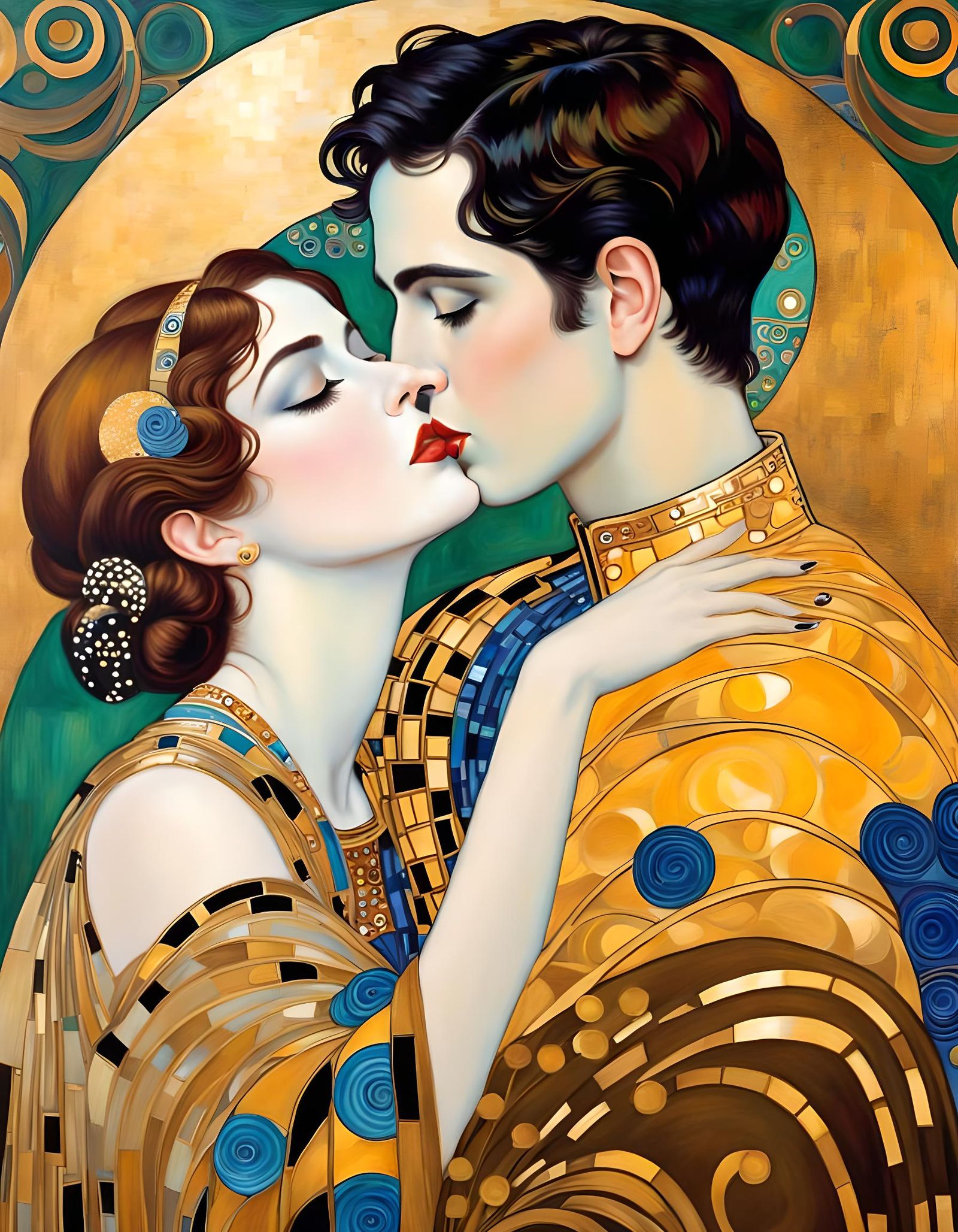 Passsionate Embrace Inspired by Art Nouveau