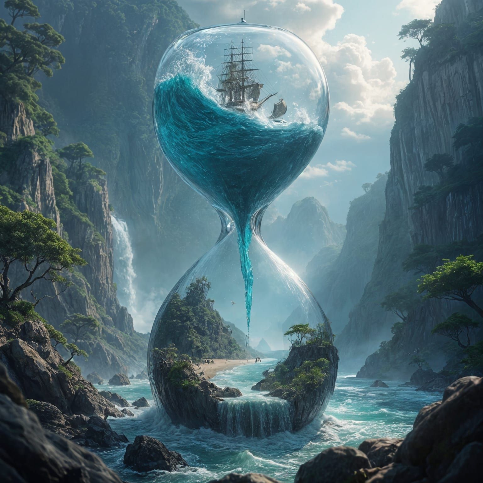 Ocean Hourglass: Pirate Battle Above, Paradise Below