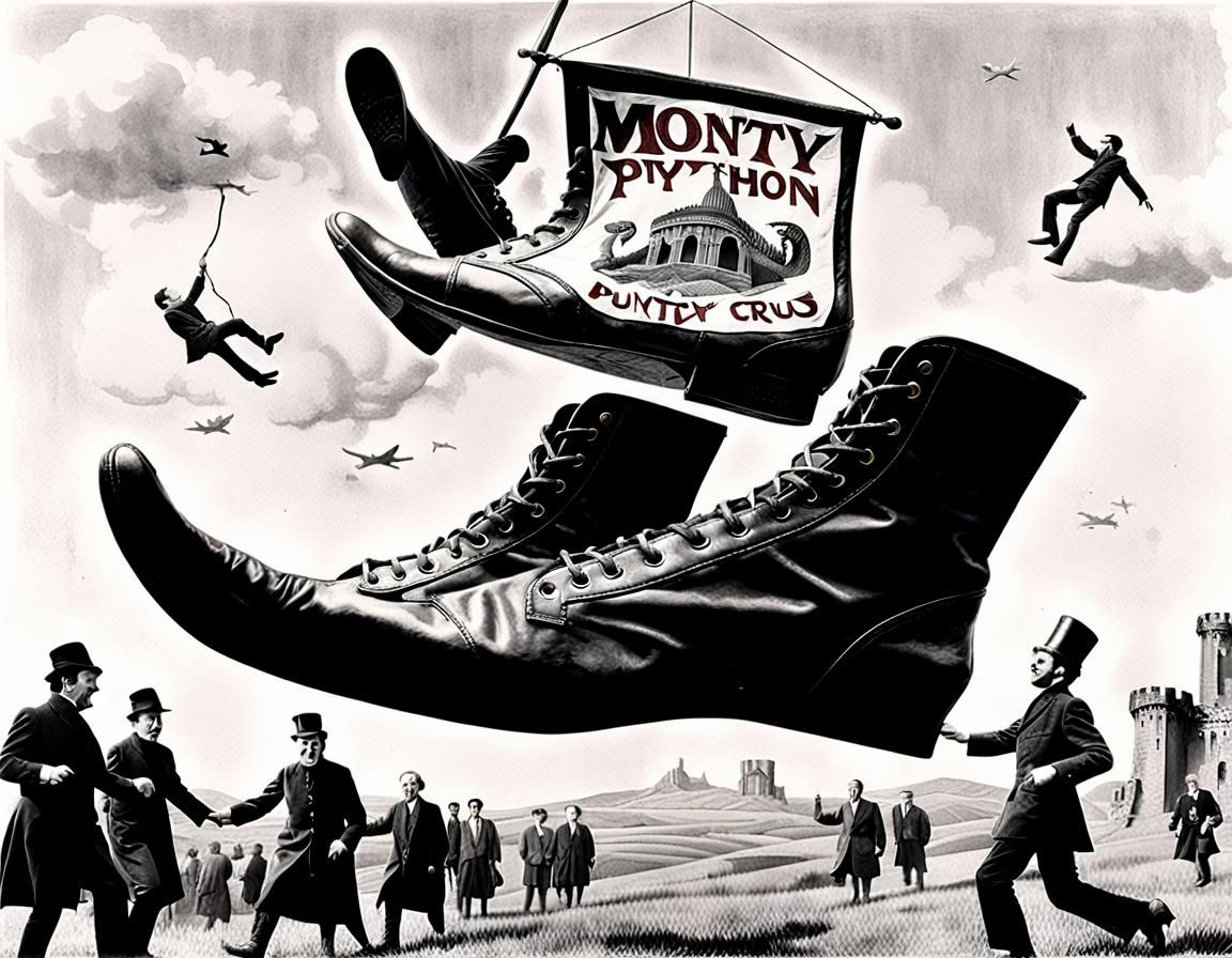 Surreal Foot Crushing Monty Python Banner