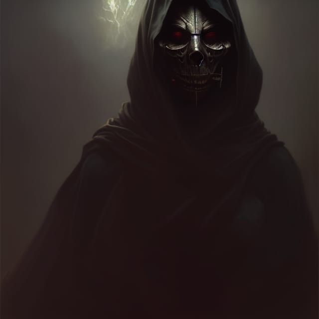 Sinister Reaper Portrait in Fantasy Art Style