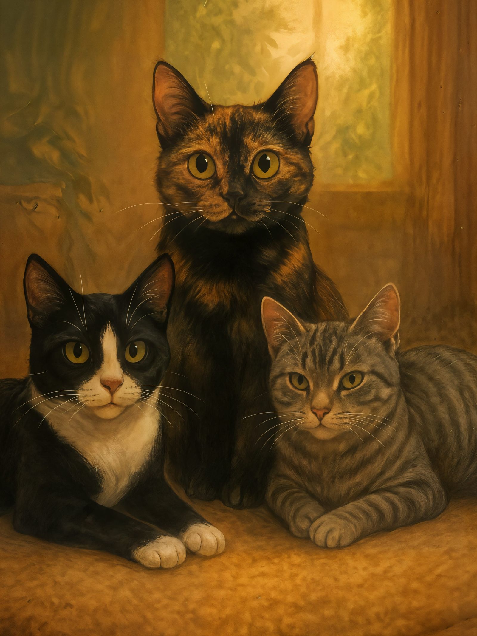 My 3 Cats Portrait
