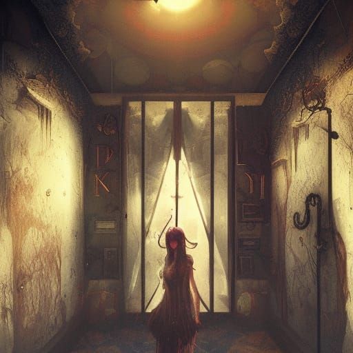 Surreal Funhouse of Mirrors: Dark Fantasy Concept Art