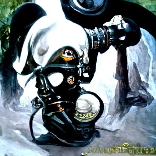Gasmask in Oil Painting Style