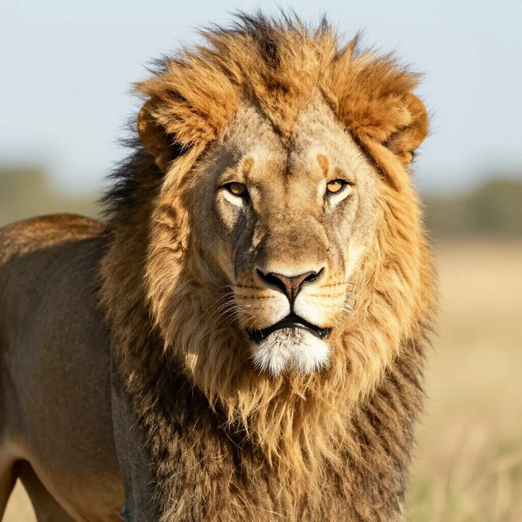 Majestic Alpha Male Lion Radiant in Sunlight