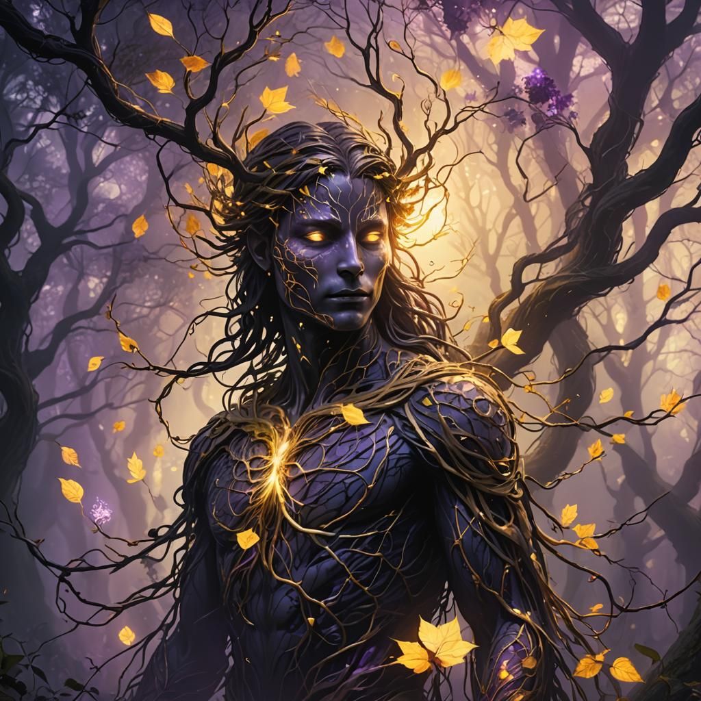 Ethereal Spirit of Light in Twilight Forest