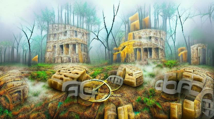 Forest Ruins in Dreamy Hyperrealism