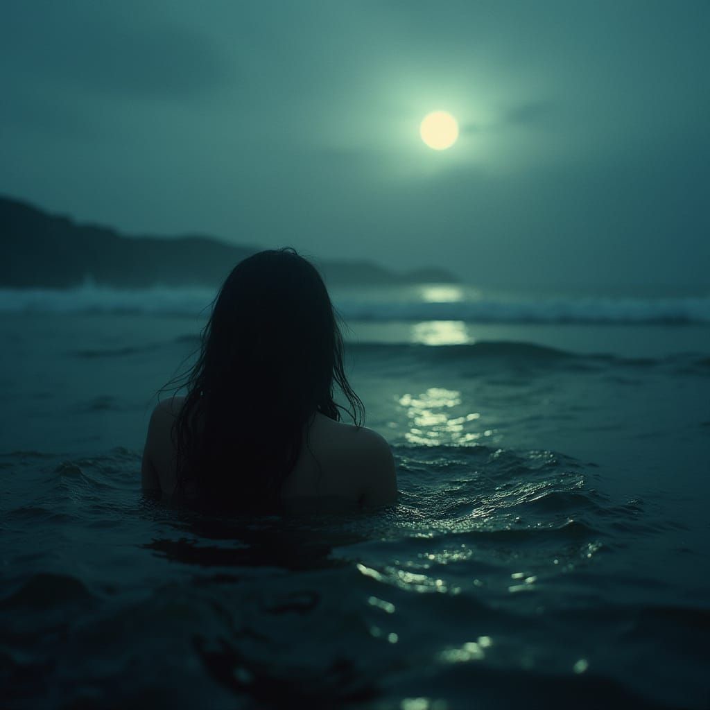 Melancholic Oceanscape in Cinematic Film Style