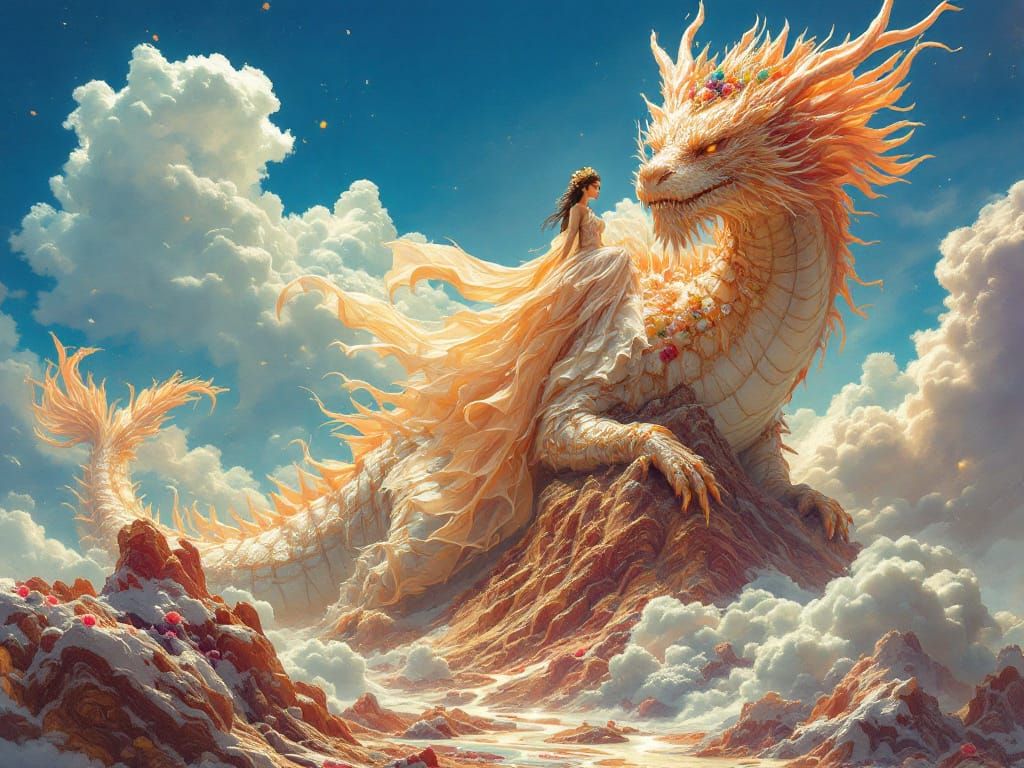 Candy Dragon with Mother of Sweets atop Nougat Mountain