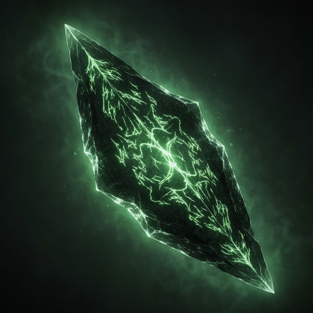 Obsidian Shard with Necrotic Runes in Dark Fantasy Style