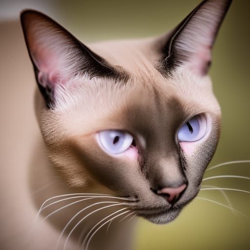 Siamese Cat Portrait in Professional Photography Style