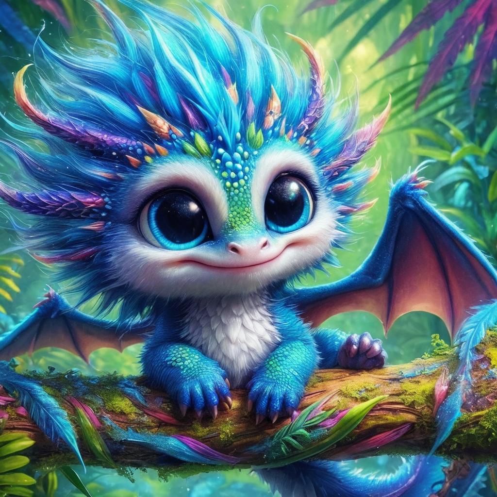 Adorable Baby Dragon Illustration