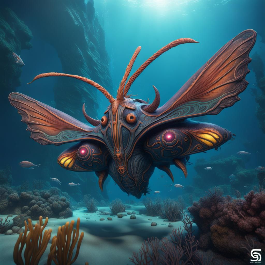 Subnautica Sea Moth in Detailed Digital Painting